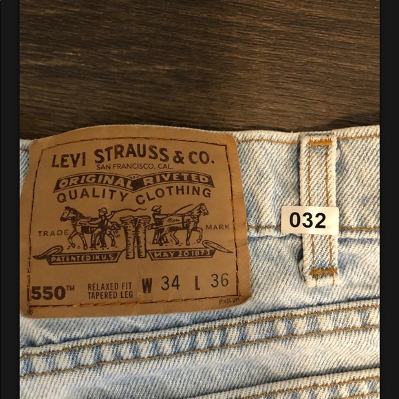Vintage Jeans 550 Orange Tab Levis Relaxed Fit Tapered Leg 34x36 - Picture 6 of 7